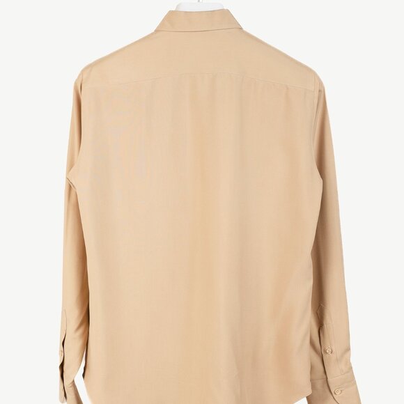 Loro Piana Tan Silk Buttoned Long-Sleeve Shirt - Picture 2 of 10